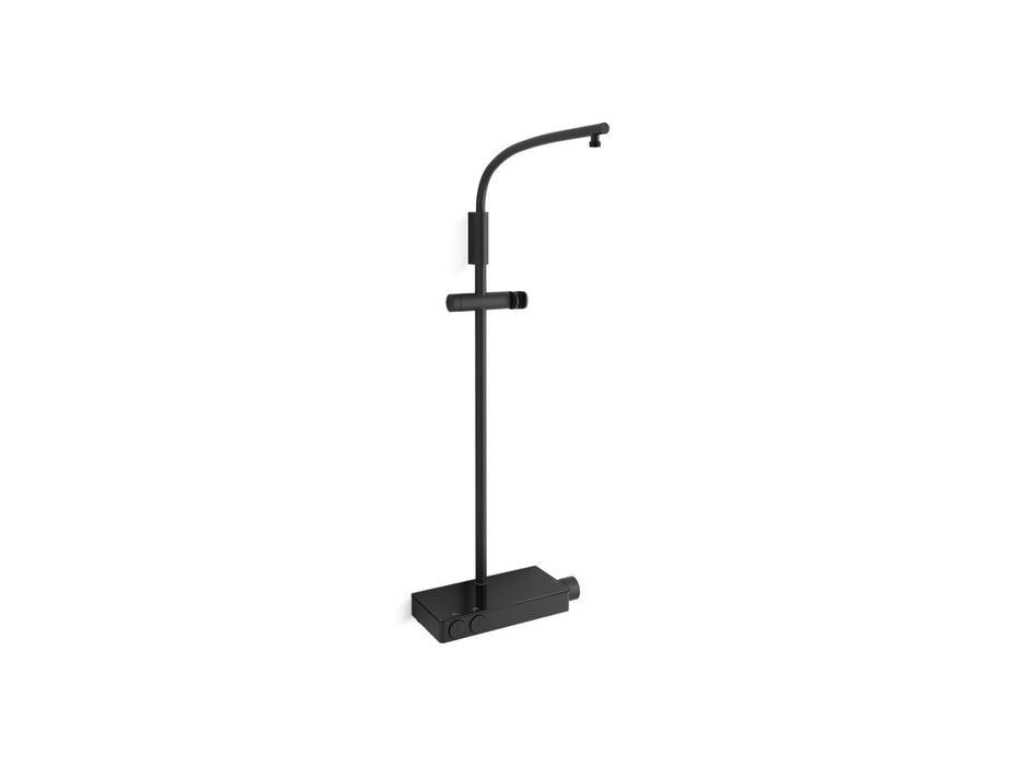 KOHLER K-26337-9 Anthem Two-way Exposed Thermostatic Valve with Shower Column for Rainhead and Handshower, Matte Black - 3/4 