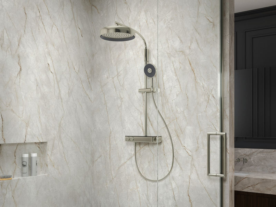 KOHLER K-26337-9 Anthem Two-way Exposed Thermostatic Valve with Shower Column for Rainhead and Handshower