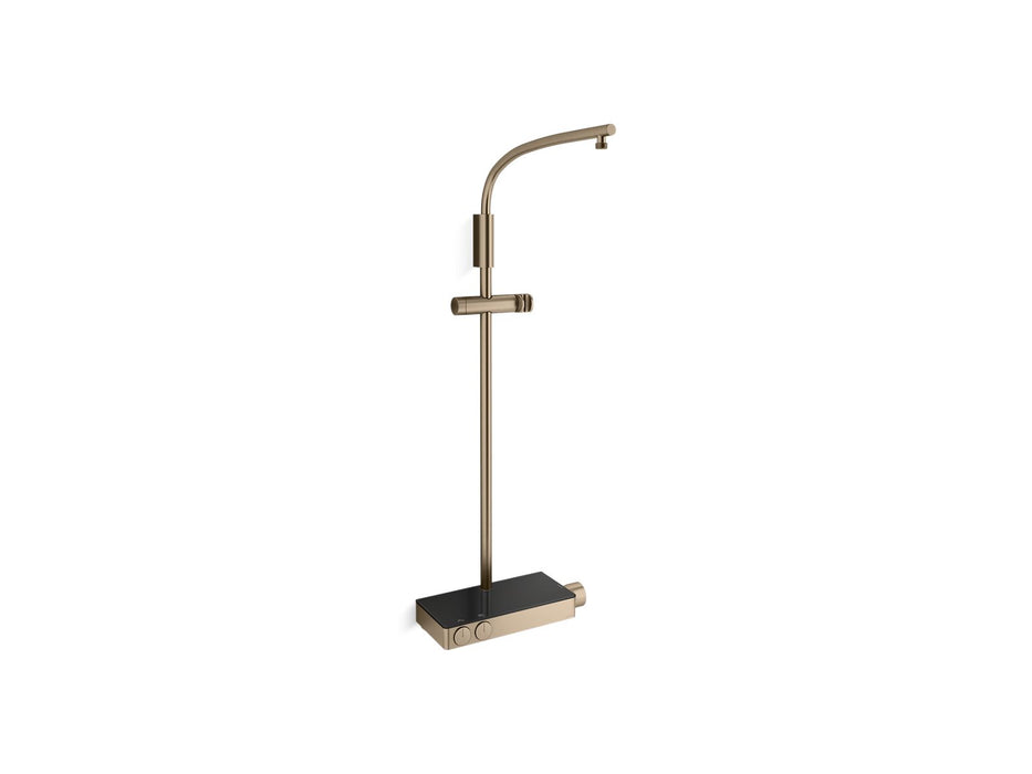 KOHLER K-26337-9 Anthem Two-way Exposed Thermostatic Valve with Shower Column for Rainhead and Handshower, Vibrant Brushed Br
