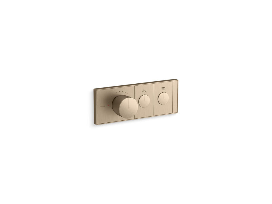 KOHLER K-26346-9 Anthem Two-outlet recessed mechanical thermostatic valve control