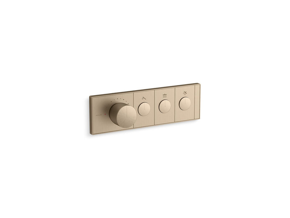 KOHLER K-26347-9 Anthem Three-outlet recessed mechanical thermostatic valve control