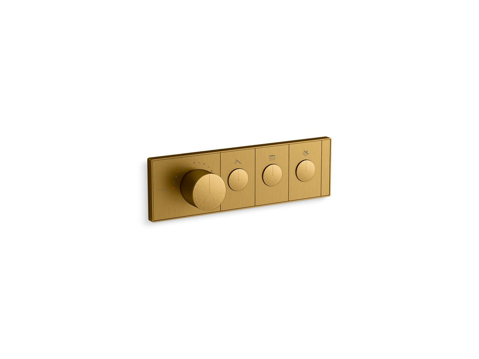 KOHLER K-26347-9 Anthem Three-outlet recessed mechanical thermostatic valve control