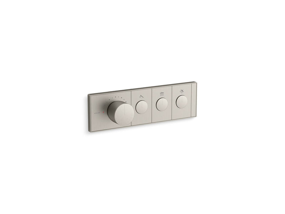 KOHLER K-26347-9 Anthem Three-outlet recessed mechanical thermostatic valve control