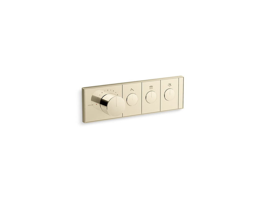 KOHLER K-26347-9 Anthem Three-outlet recessed mechanical thermostatic valve control