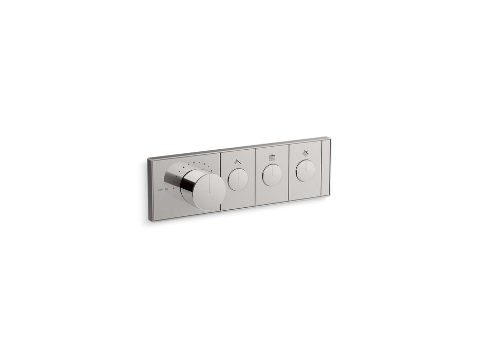 KOHLER K-26347-9 Anthem Three-outlet recessed mechanical thermostatic valve control