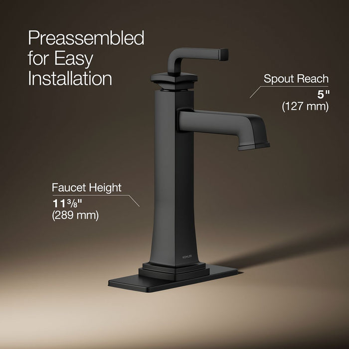 KOHLER K-26430-4 Riff Tall single-handle bathroom sink faucet, 1.2 gpm