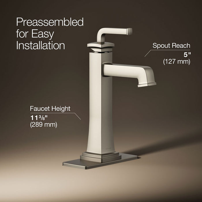 KOHLER K-26430-4 Riff Tall single-handle bathroom sink faucet, 1.2 gpm