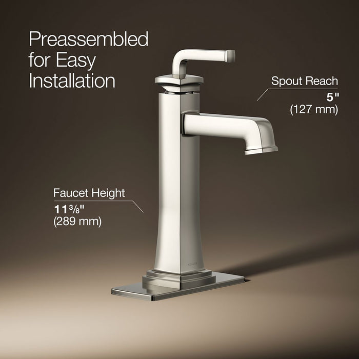 KOHLER K-26430-4 Riff Tall single-handle bathroom sink faucet, 1.2 gpm