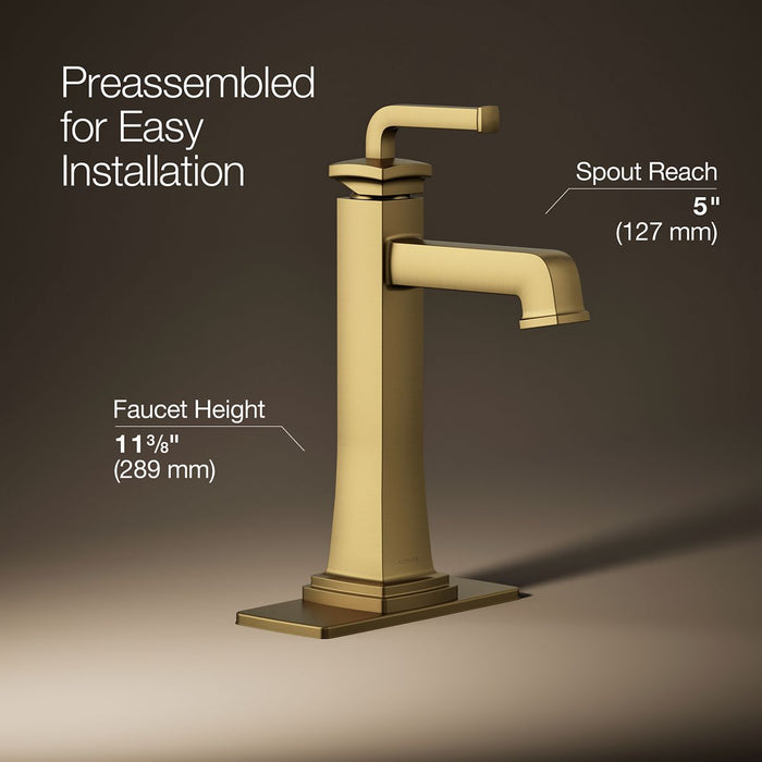 KOHLER K-26430-4N Riff Tall single-handle bathroom sink faucet, 0.5 gpm