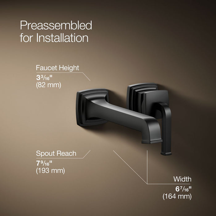 KOHLER K-26431-4 Riff Wall-mount single-handle bathroom sink faucet, 1.2 gpm