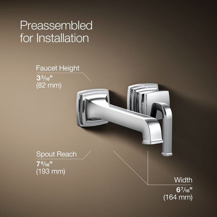 KOHLER K-26431-4 Riff Wall-mount single-handle bathroom sink faucet, 1.2 gpm