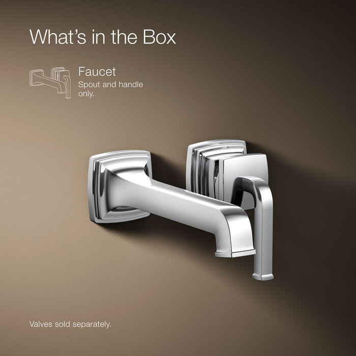 KOHLER K-26431-4 Riff Wall-mount single-handle bathroom sink faucet, 1.2 gpm