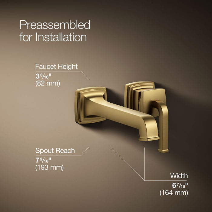 KOHLER K-26431-4 Riff Wall-mount single-handle bathroom sink faucet, 1.2 gpm
