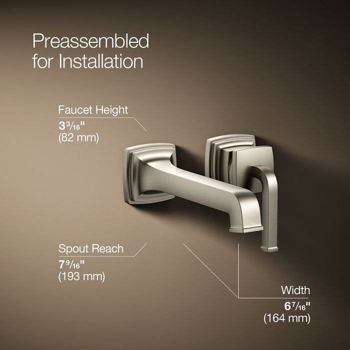 KOHLER K-26431-4 Riff Wall-mount single-handle bathroom sink faucet, 1.2 gpm