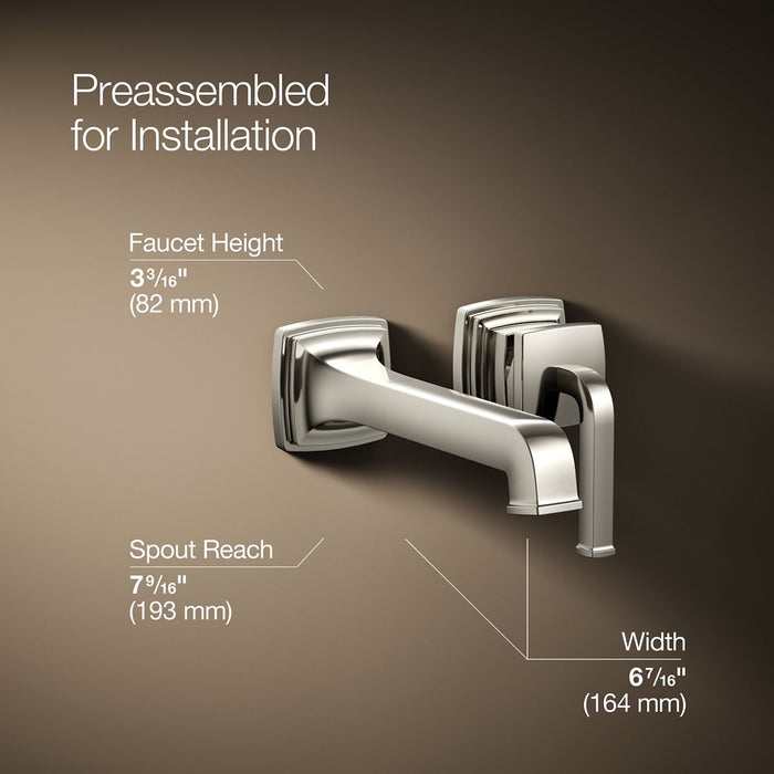KOHLER K-26431-4 Riff Wall-mount single-handle bathroom sink faucet, 1.2 gpm