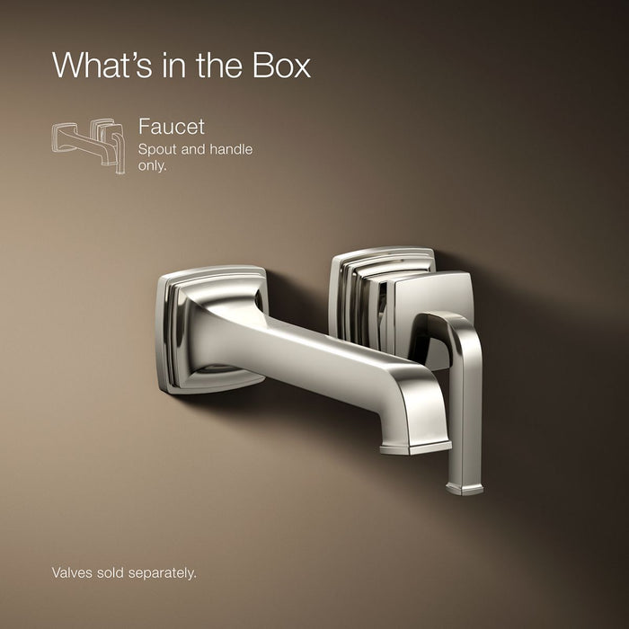 KOHLER K-26431-4 Riff Wall-mount single-handle bathroom sink faucet, 1.2 gpm