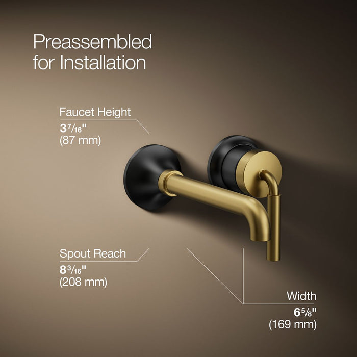 KOHLER K-26438-4 Tone Wall-mount single-handle bathroom sink faucet, 1.2 gpm