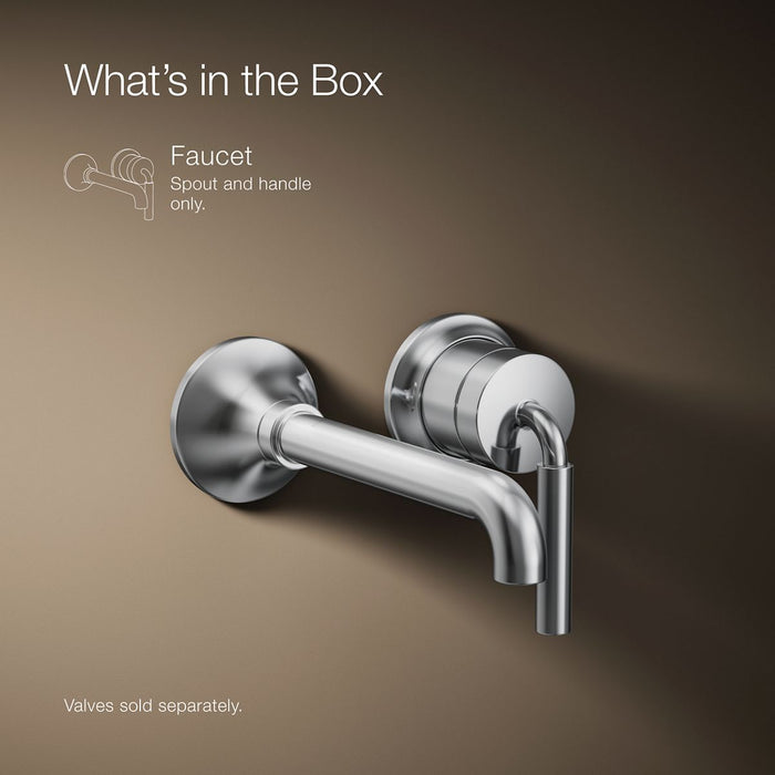 KOHLER K-26438-4 Tone Wall-mount single-handle bathroom sink faucet, 1.2 gpm
