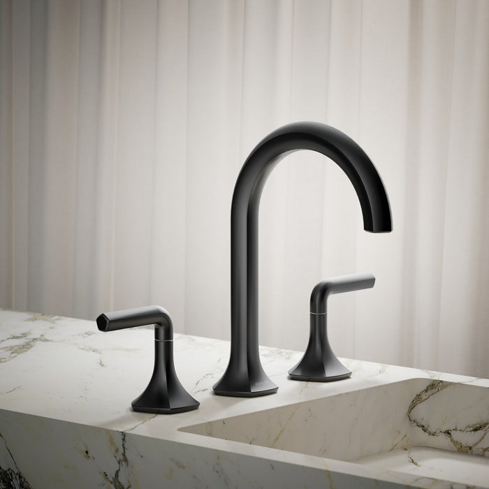 KOHLER K-27008-K Occasion Bathroom sink faucet spout with Cane design, 1.0 gpm, matte black - view 4