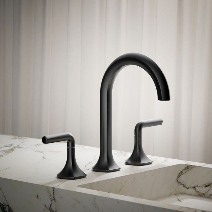 KOHLER K-27008-N Occasion Bathroom sink faucet spout with Cane design, 0.5 gpm, matte black - view 2