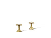 KOHLER K-27010-3 Occasion Cross bathroom sink faucet handles, vibrant brushed moderne brass