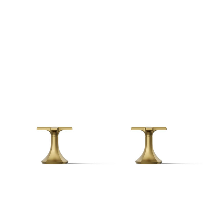 KOHLER K-27010-3 Occasion Cross bathroom sink faucet handles, vibrant brushed moderne brass - view 5