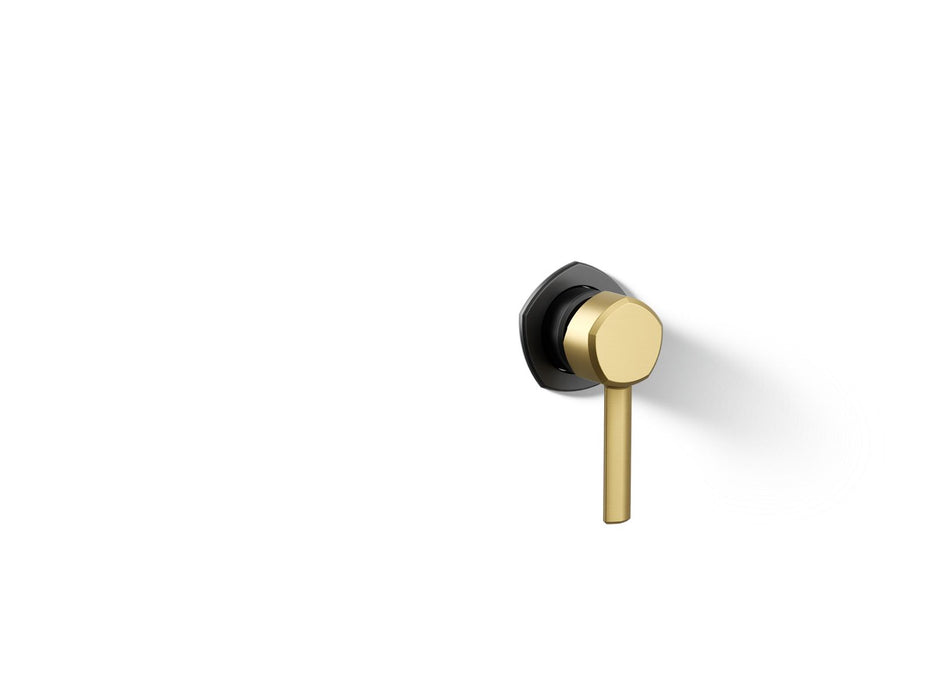KOHLER K-27012-4 Occasion Wall-mount bathroom sink faucet handle, matte black with brushed moderne brass