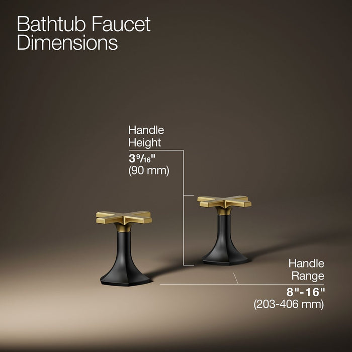 KOHLER K-27018-3 Occasion Deck-mount bath faucet handles with Cross design