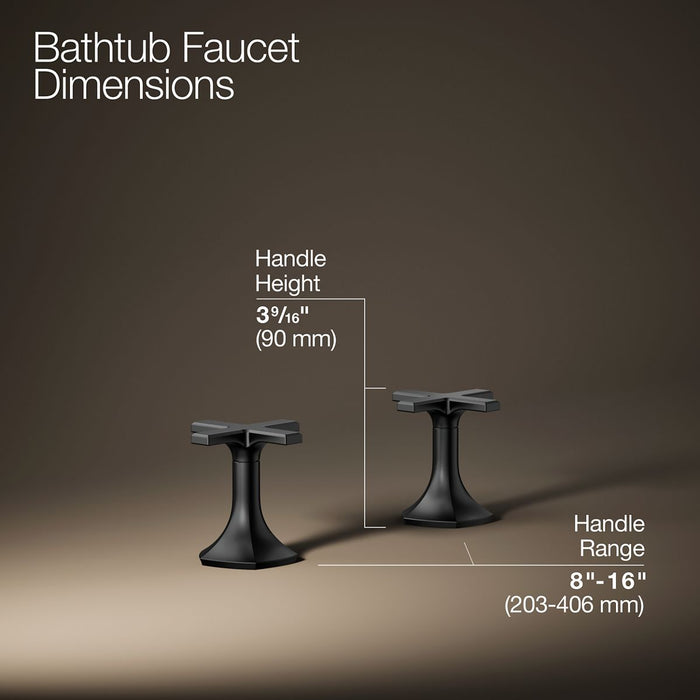 KOHLER K-27018-3 Occasion Deck-mount bath faucet handles with Cross design
