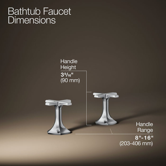 KOHLER K-27018-3 Occasion Deck-mount bath faucet handles with Cross design