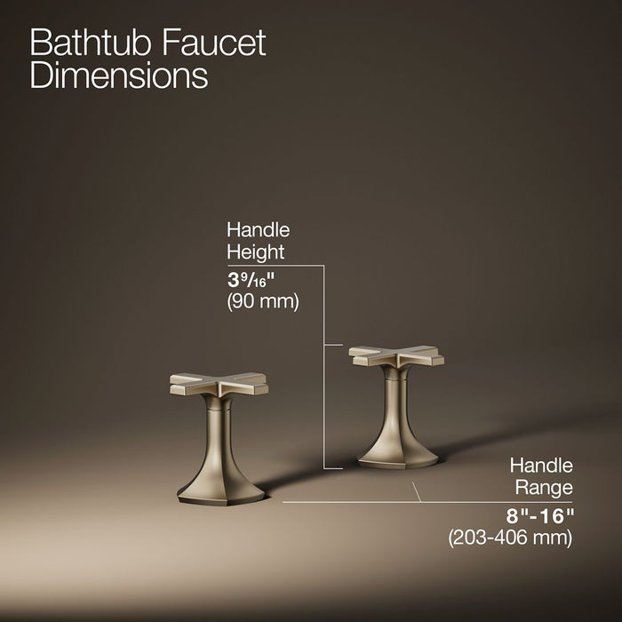 KOHLER K-27018-3 Occasion Deck-mount bath faucet handles with Cross design
