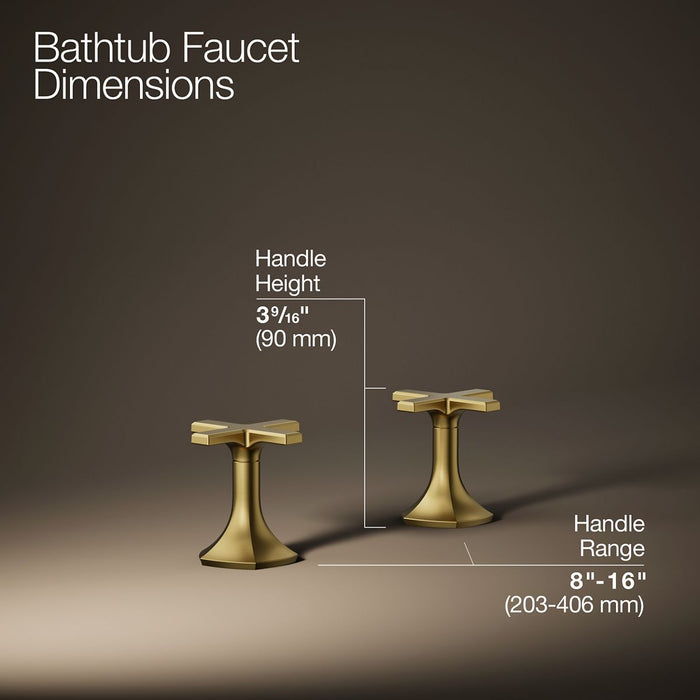 KOHLER K-27018-3 Occasion Deck-mount bath faucet handles with Cross design