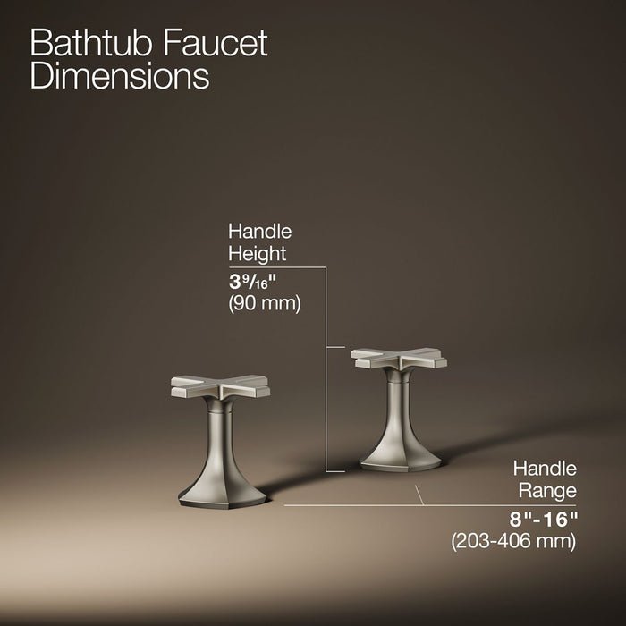 KOHLER K-27018-3 Occasion Deck-mount bath faucet handles with Cross design