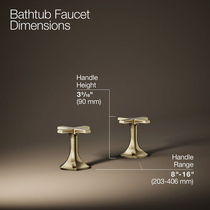 KOHLER K-27018-3 Occasion Deck-mount bath faucet handles with Cross design