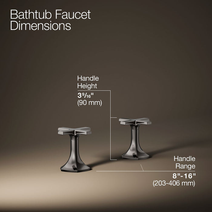 KOHLER K-27018-3 Occasion Deck-mount bath faucet handles with Cross design