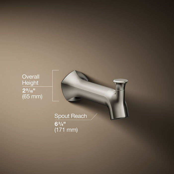 KOHLER K-27023 Occasion Wall-mount bath spout with Straight design and diverter