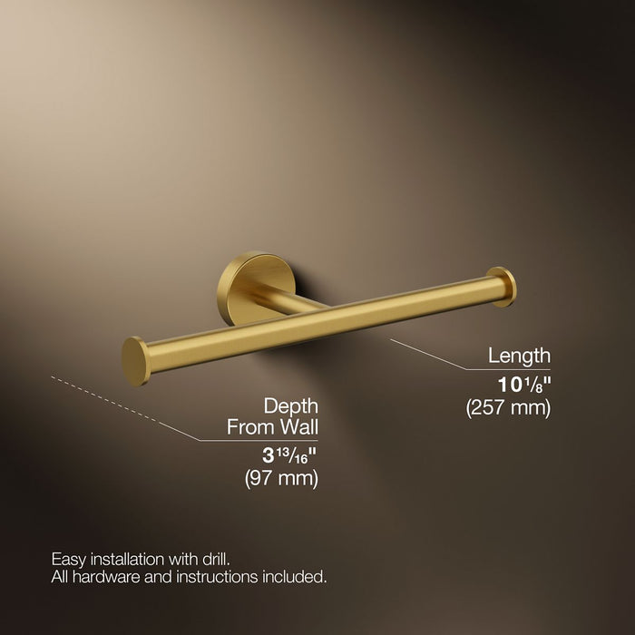KOHLER K-27289 Elate Double toilet paper holder, vibrant brushed moderne brass - view 5