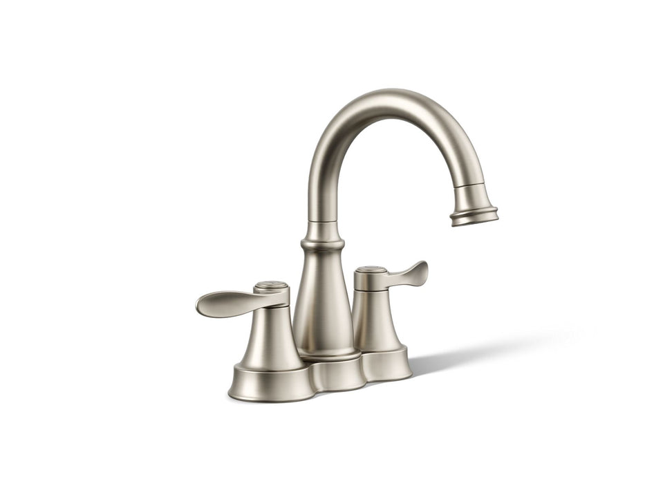 KOHLER K-27378-4 Bellera Centerset bathroom sink faucet, 1.2 gpm, vibrant brushed nickel