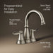 KOHLER K-27378-4 Bellera Centerset bathroom sink faucet, 1.2 gpm, vibrant brushed nickel - view 3