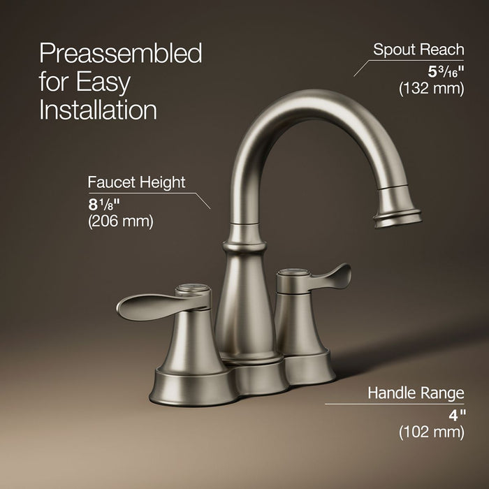 KOHLER K-27378-4N Bellera Centerset bathroom sink faucet, 0.5 gpm