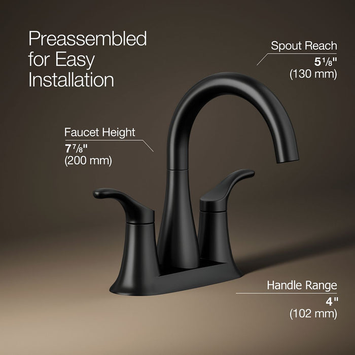 KOHLER K-27388-4 Simplice Centerset bathroom sink faucet, 1.2 gpm