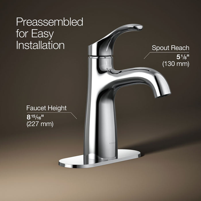 KOHLER K-27389-4N Simplice Single-handle bathroom sink faucet, 0.5 gpm