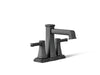 KOHLER K-27398-4 Riff Centerset bathroom sink faucet, 1.2 gpm, matte black