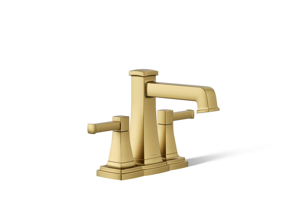 KOHLER K-27398-4 Riff Centerset bathroom sink faucet, 1.2 gpm, vibrant brushed moderne brass