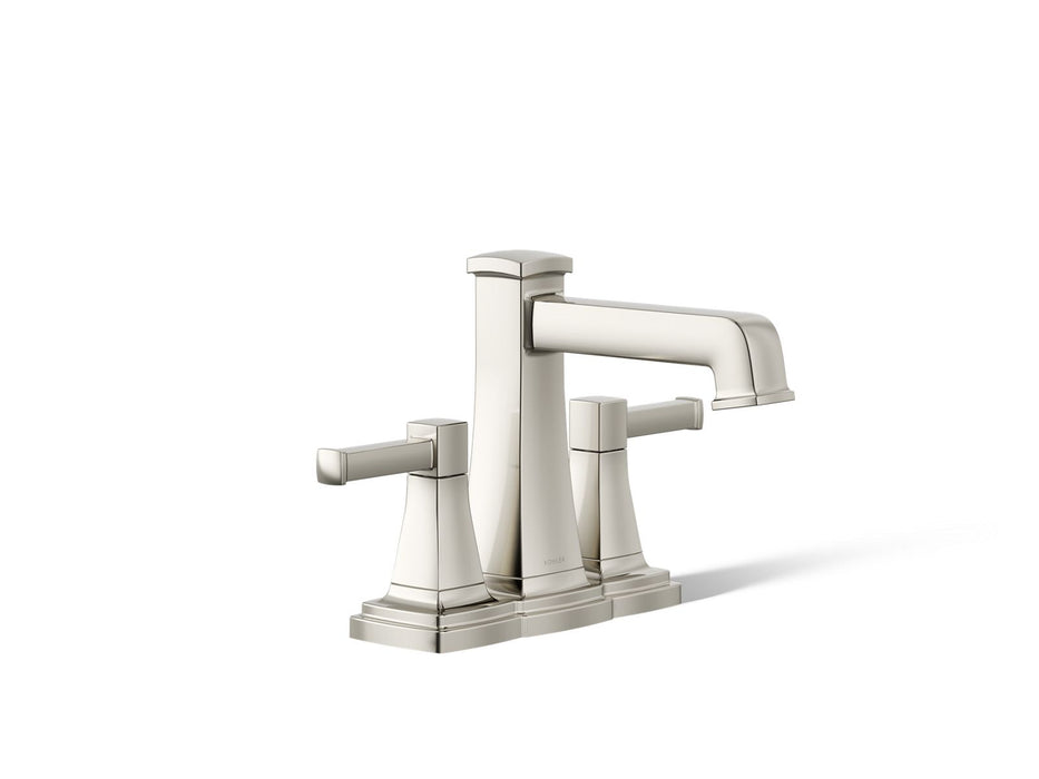 KOHLER K-27398-4 Riff Centerset bathroom sink faucet, 1.2 gpm, vibrant polished nickel