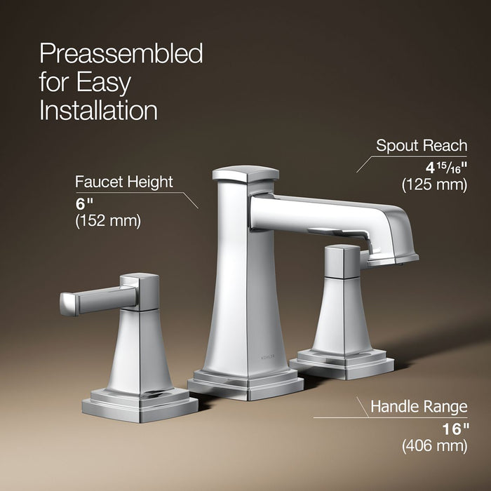 KOHLER K-27399-4 Riff Widespread bathroom sink faucet, 1.2 gpm