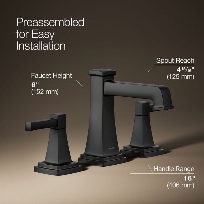 KOHLER K-27399-4N Riff Widespread bathroom sink faucet, 0.5 gpm
