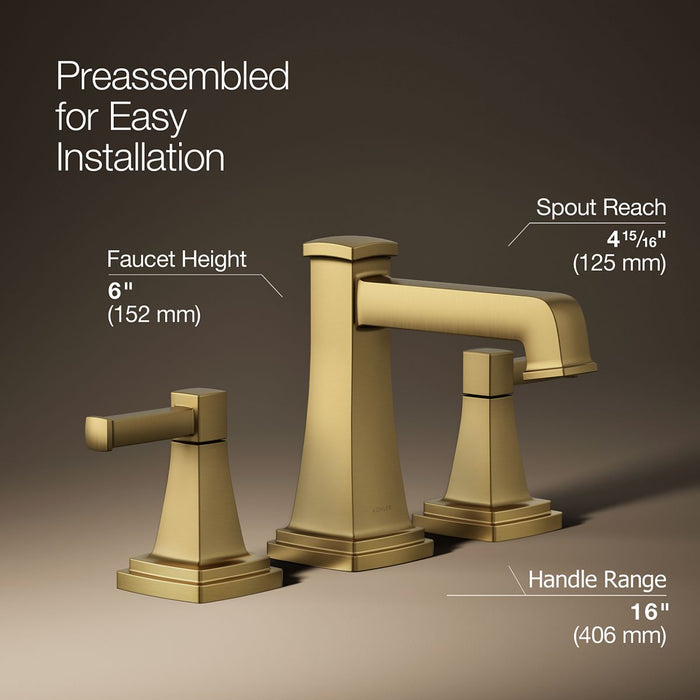 KOHLER K-27399-4N Riff Widespread bathroom sink faucet, 0.5 gpm