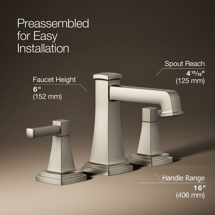 KOHLER K-27399-4N Riff Widespread bathroom sink faucet, 0.5 gpm