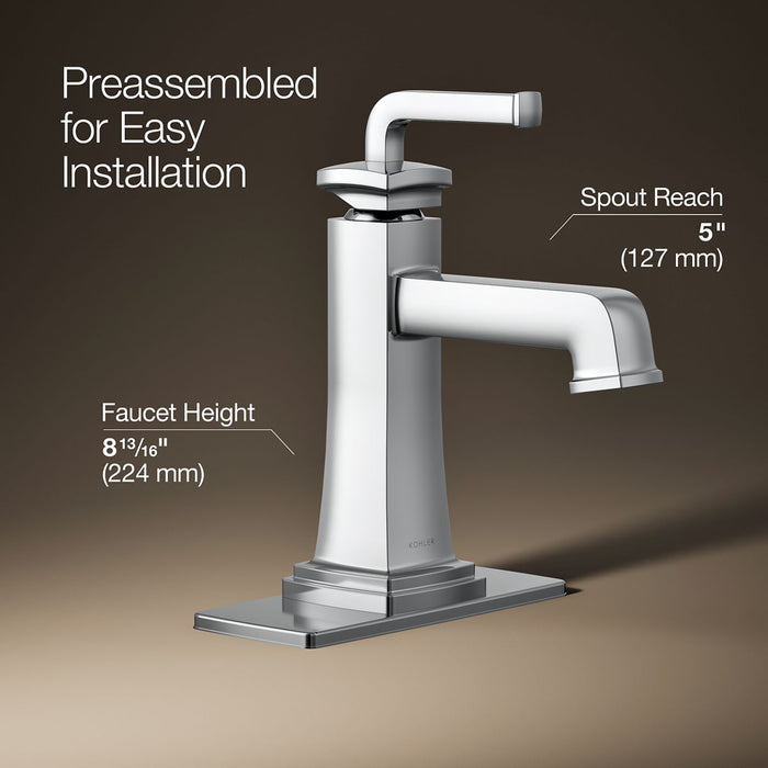 KOHLER K-27400-4N Riff Single-handle bathroom sink faucet, 0.5 gpm